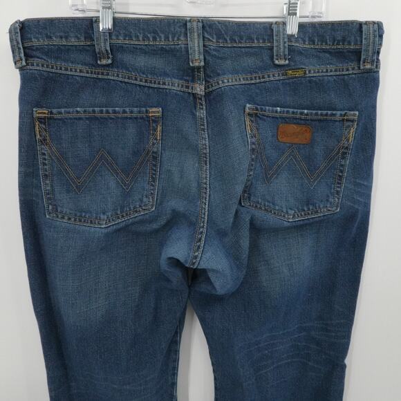 Wrangler Jeans Men 40x432 Blue Denim Straight Western Ranch Cowboy Casual Work - Picture 9 of 13
